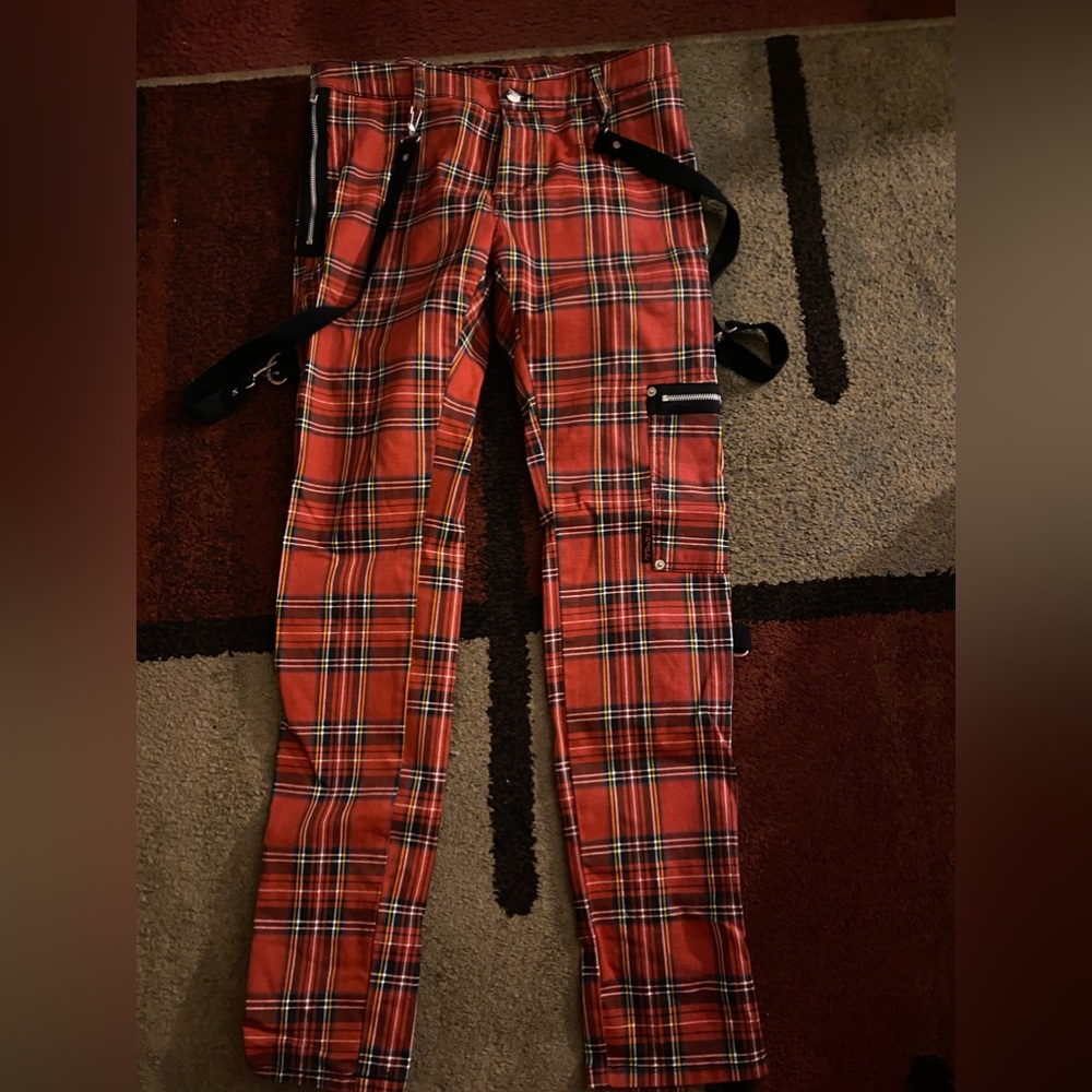 Tripp NYC Red Plaid Jeans